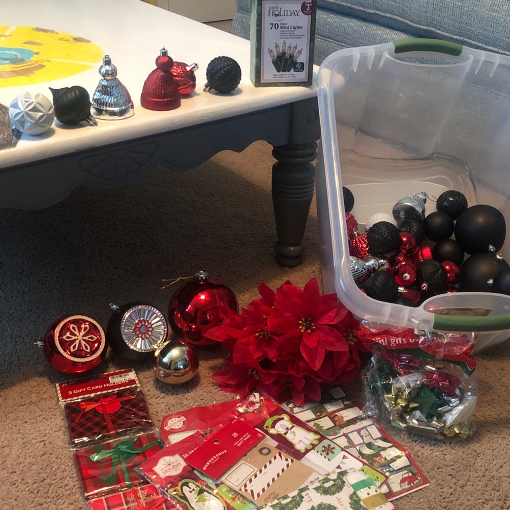 Wondershop Red, Black and Silver Holiday Ornament Collection